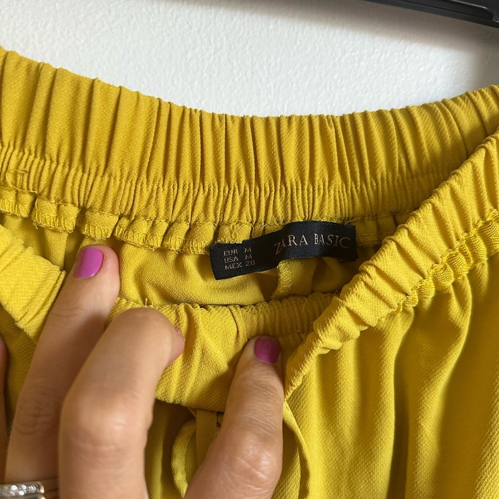 Yellow Maxi Skirt with Drawstring Waist - Picture 3 of 4